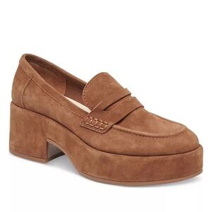 NWOB Dolce Vita Yanni Platform Loafers Chestnut Suede Size 8